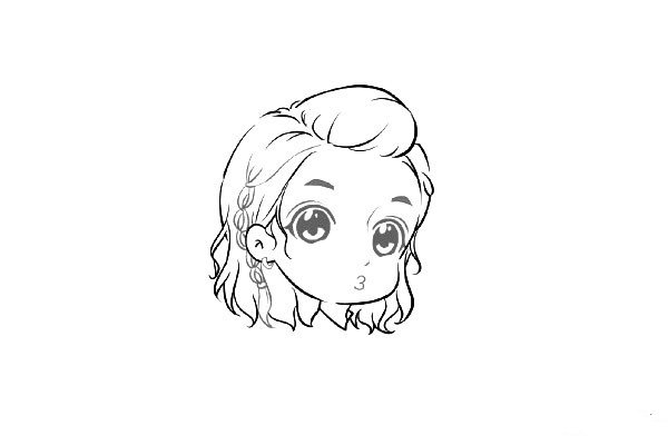 可爱的卡通赵丽颖简笔画-4