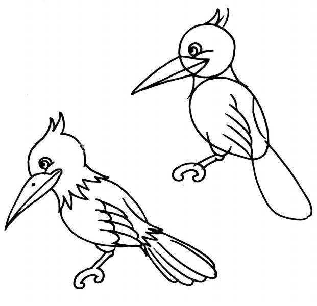 一组小鸟的简笔画图片-1