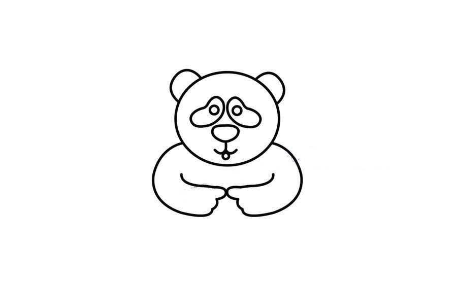 害羞的大熊猫简笔画教程-3