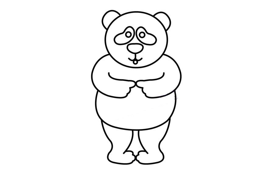 害羞的大熊猫简笔画教程-4