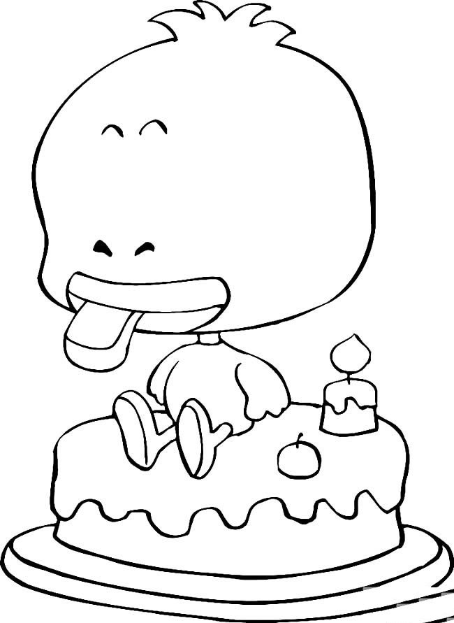 动物简笔画大全_卡通鸭子简笔画-1