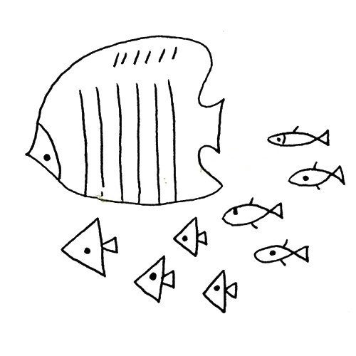 热带鱼简笔画图片大全-4