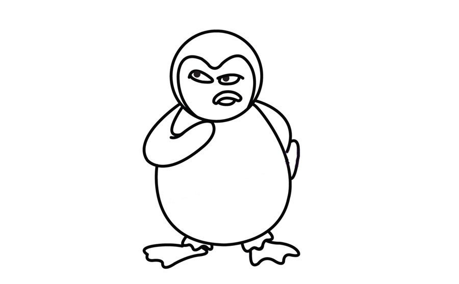 使坏的企鹅简笔画教程-4