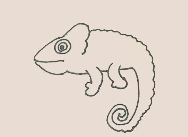 简笔画之变色龙-8