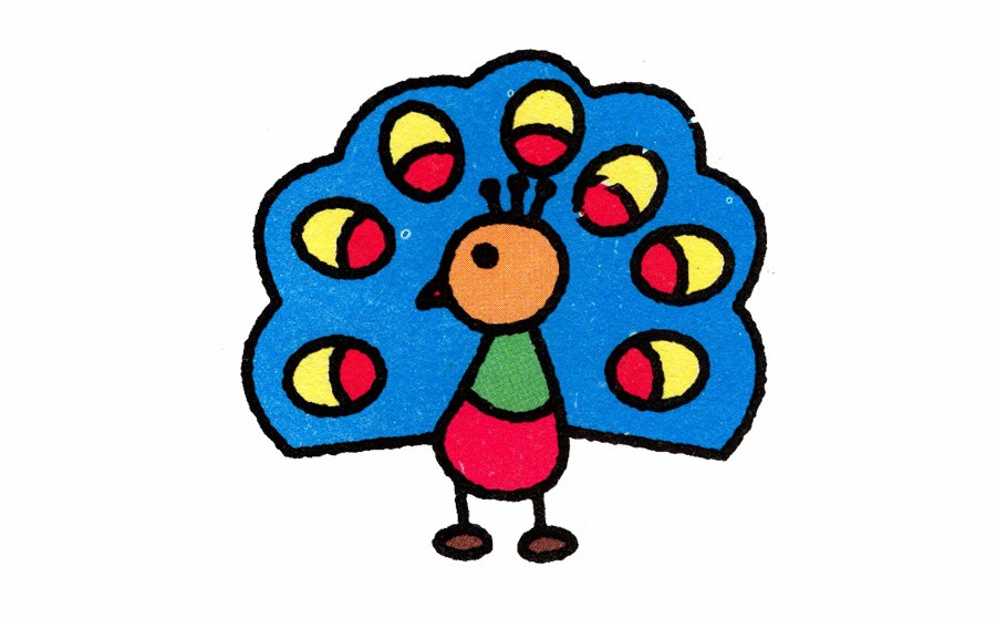 孔雀的画法简笔画-1
