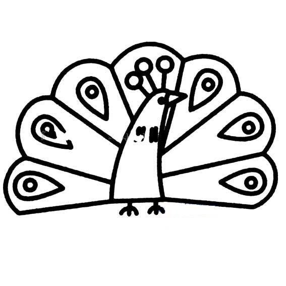 宝宝学画画之孔雀开屏-1