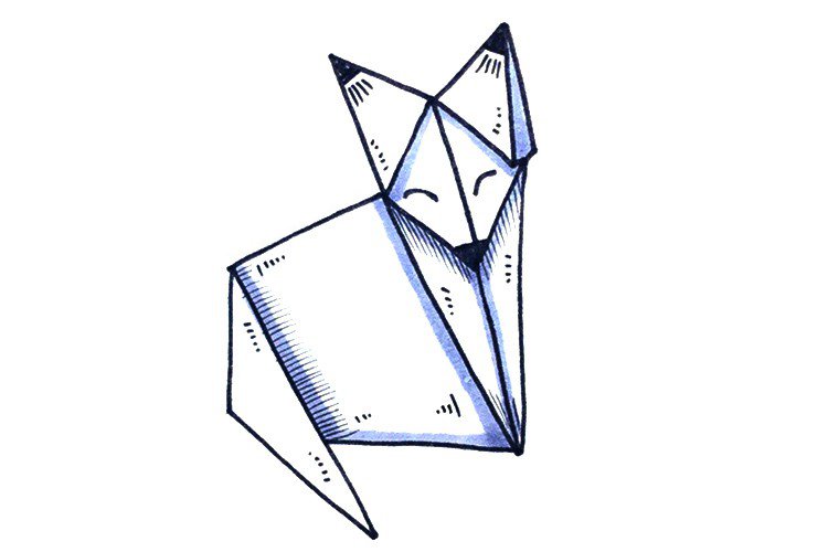 折纸风格小动物简笔画-2