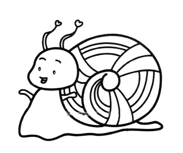 可爱的蜗牛简笔画图片-1