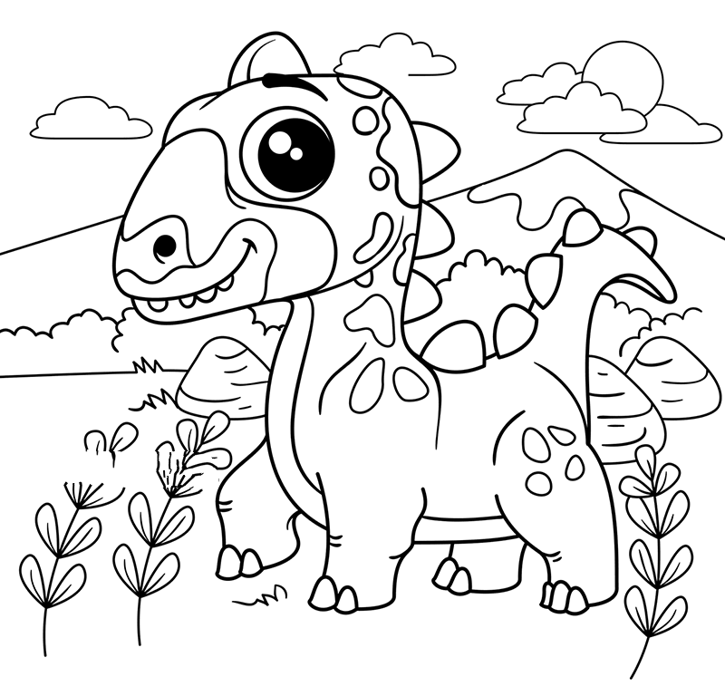 可爱的恐龙简笔画图片-1