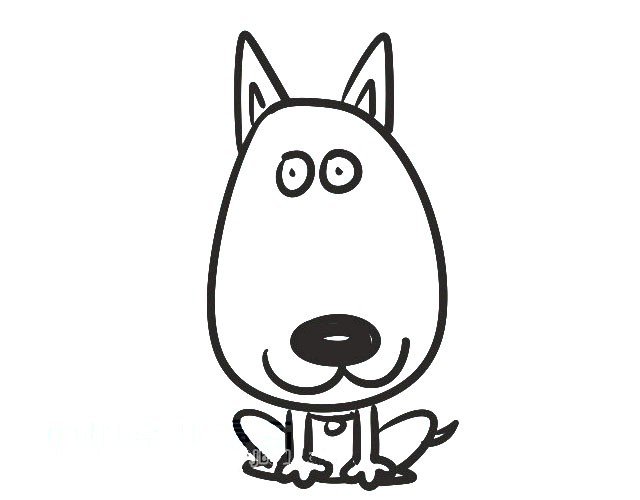 9张漂亮的狗狗简笔画图片-2