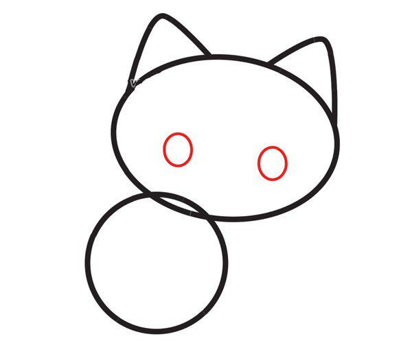 如何画一只可爱的小猫在足球上玩耍-4