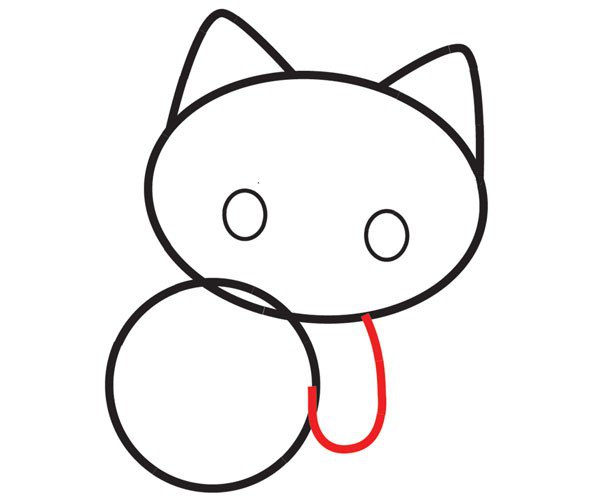 如何画一只可爱的小猫在足球上玩耍-5