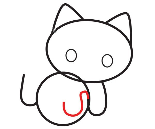 如何画一只可爱的小猫在足球上玩耍-7