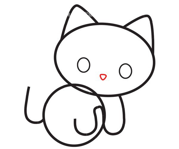如何画一只可爱的小猫在足球上玩耍-8