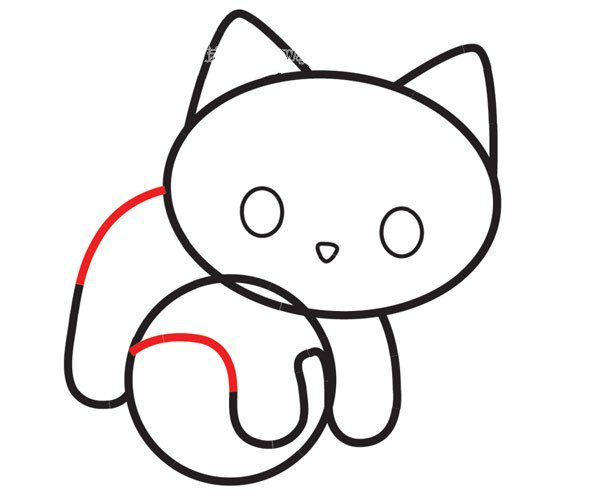 如何画一只可爱的小猫在足球上玩耍-9