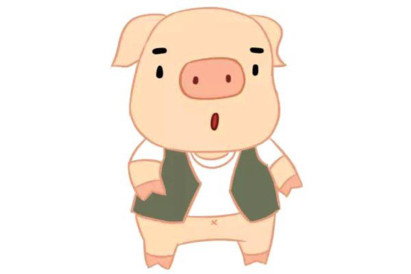 可爱的卡通小猪简笔画-7