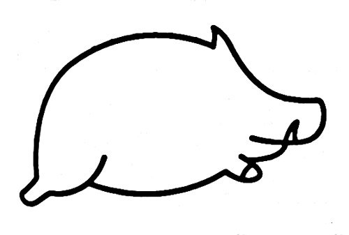 儿童动物简笔画野猪的画法-1