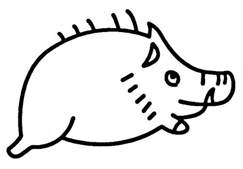 儿童动物简笔画野猪的画法-3