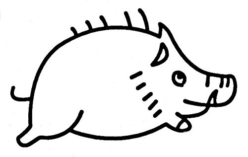 儿童动物简笔画野猪的画法-4