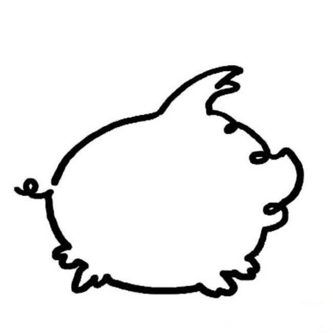 一笔画_小猪简笔画图片-1