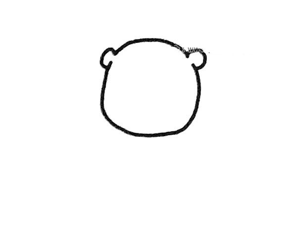 Q版狮子简笔画教程-1