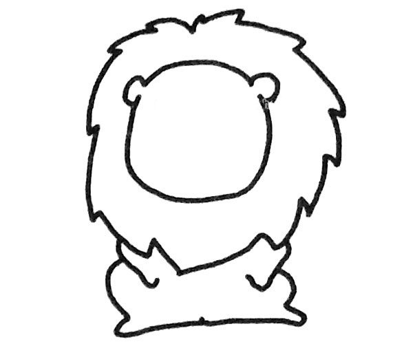 Q版狮子简笔画教程-3