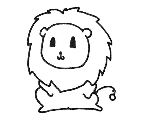 Q版狮子简笔画教程-4