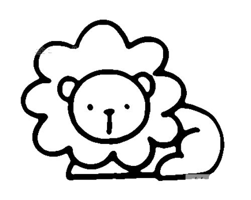 简单的小狮子简笔画画法-3