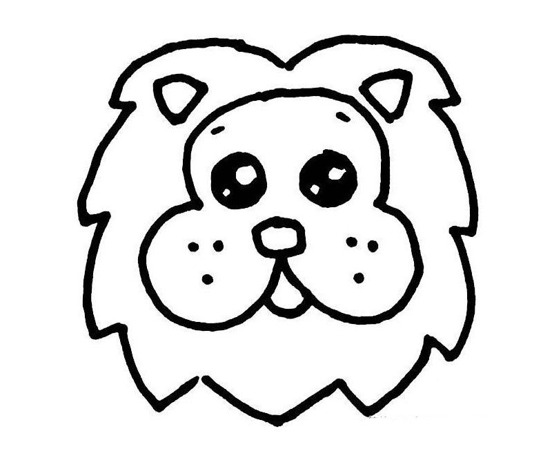 卡通狮子简笔画图片-1