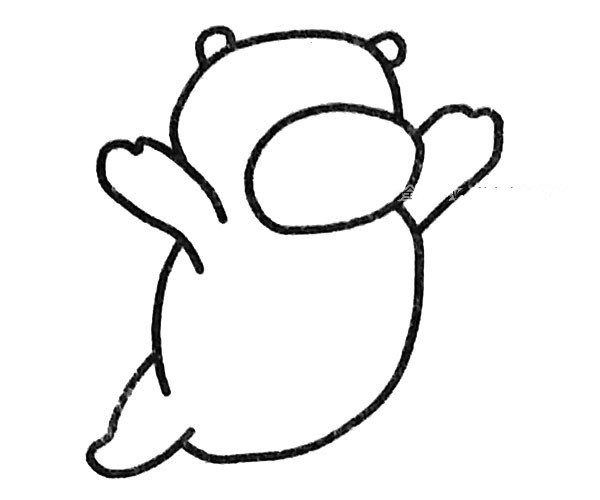 简单四步画开心的狗熊-3