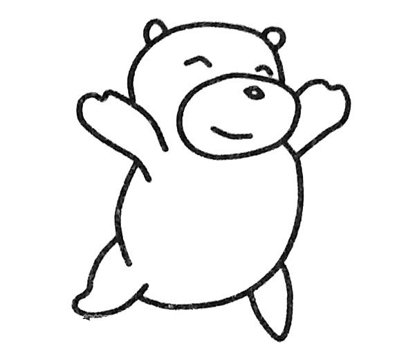 简单四步画开心的狗熊-4
