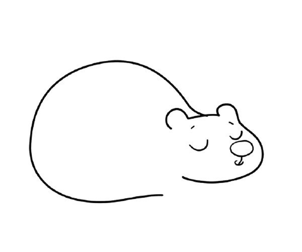 在睡觉的大熊简笔画教程-4
