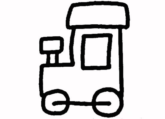 拖拉机简笔画画法-2