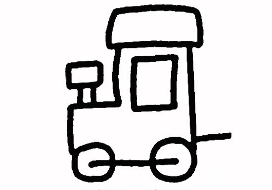 拖拉机简笔画画法-3