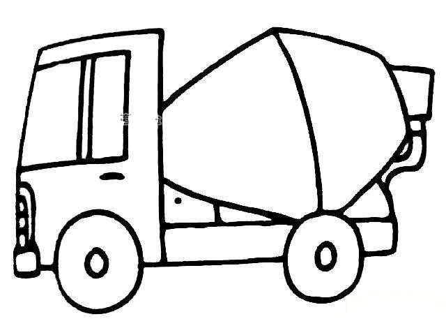 工程车简笔画图片之搅拌车-1