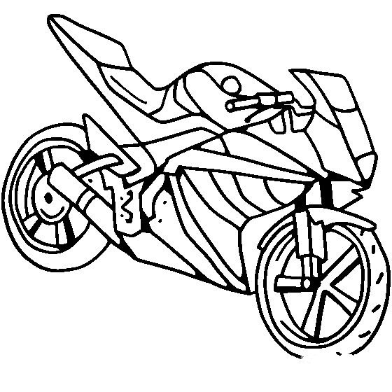 摩托车简笔画_雅马哈摩托车简笔画图片-1