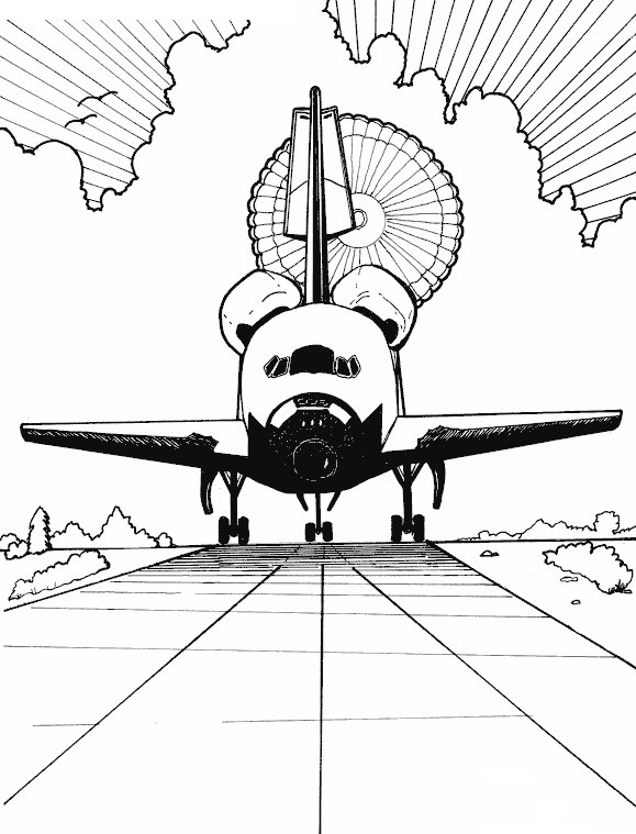 航天飞机简笔画图片-1