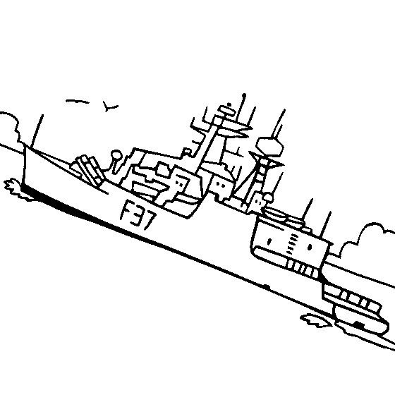 交通工具简笔画_雅鲁藏布江的护卫舰简笔画图片-1
