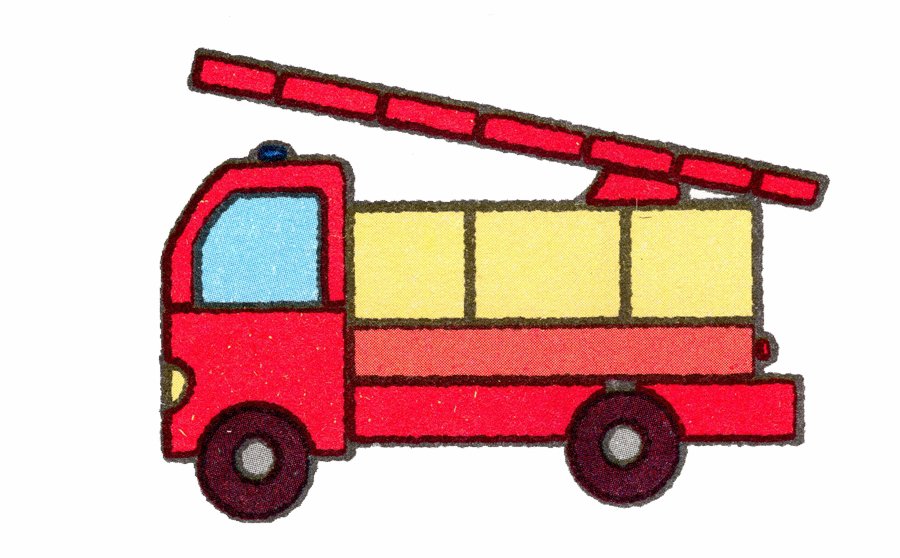 消防车简笔画画法-1