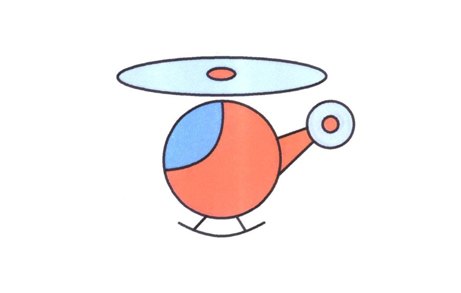 直升机简笔画画法-1
