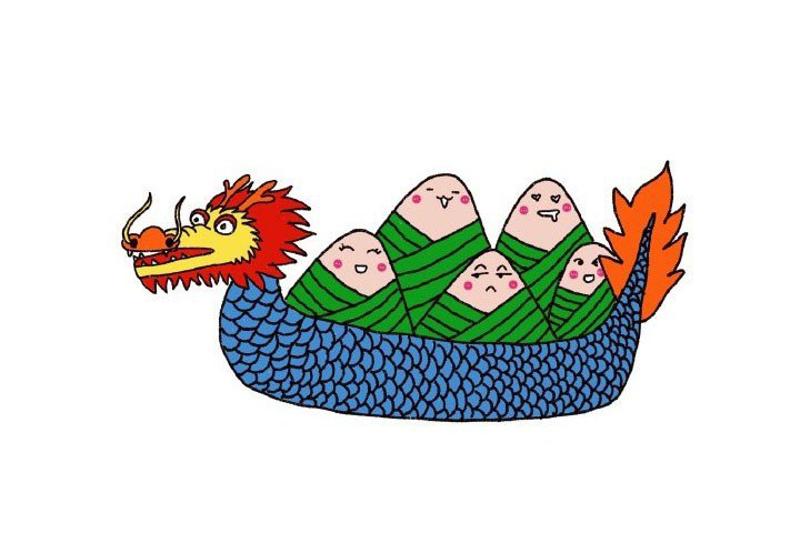 端午节简笔画步骤图-1