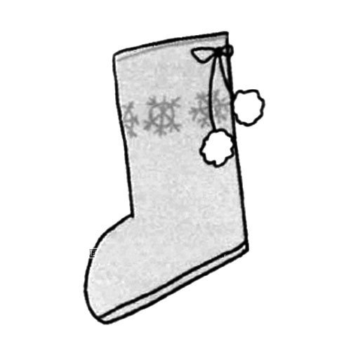 冬天元素简笔画_雪地靴-1