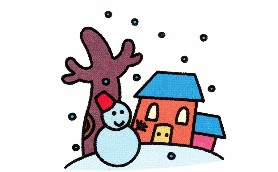 冬天风景简笔画画法-1