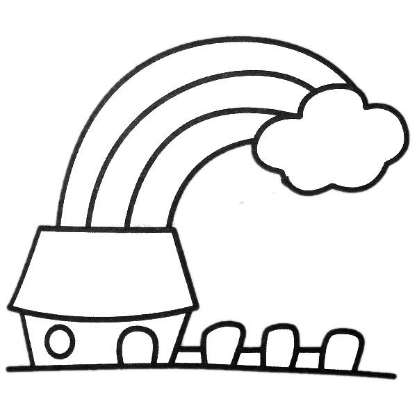 彩虹风景简笔画图片-1