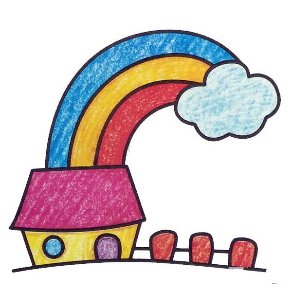 彩虹风景简笔画图片-2