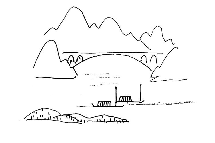 风和日丽春天风景简笔画-4