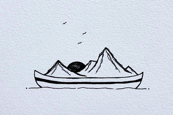 好看的风景简笔画-1