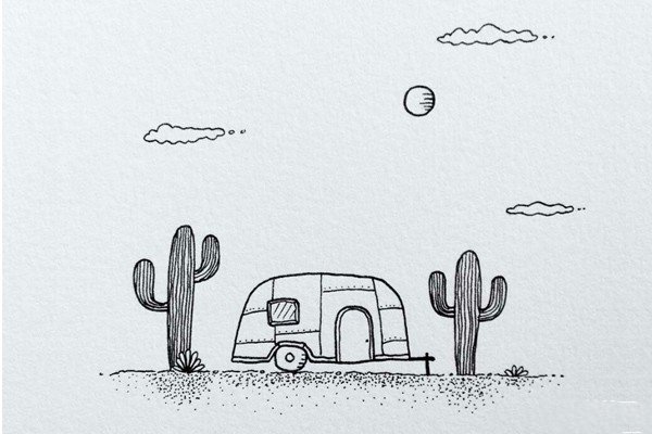 好看的风景简笔画-9