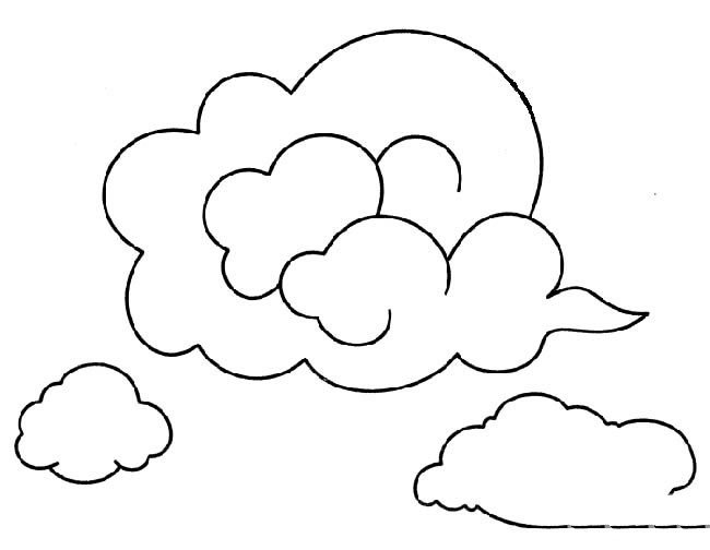 白云朵朵简笔画图片-1