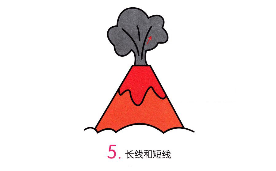 火山喷发简笔画-5